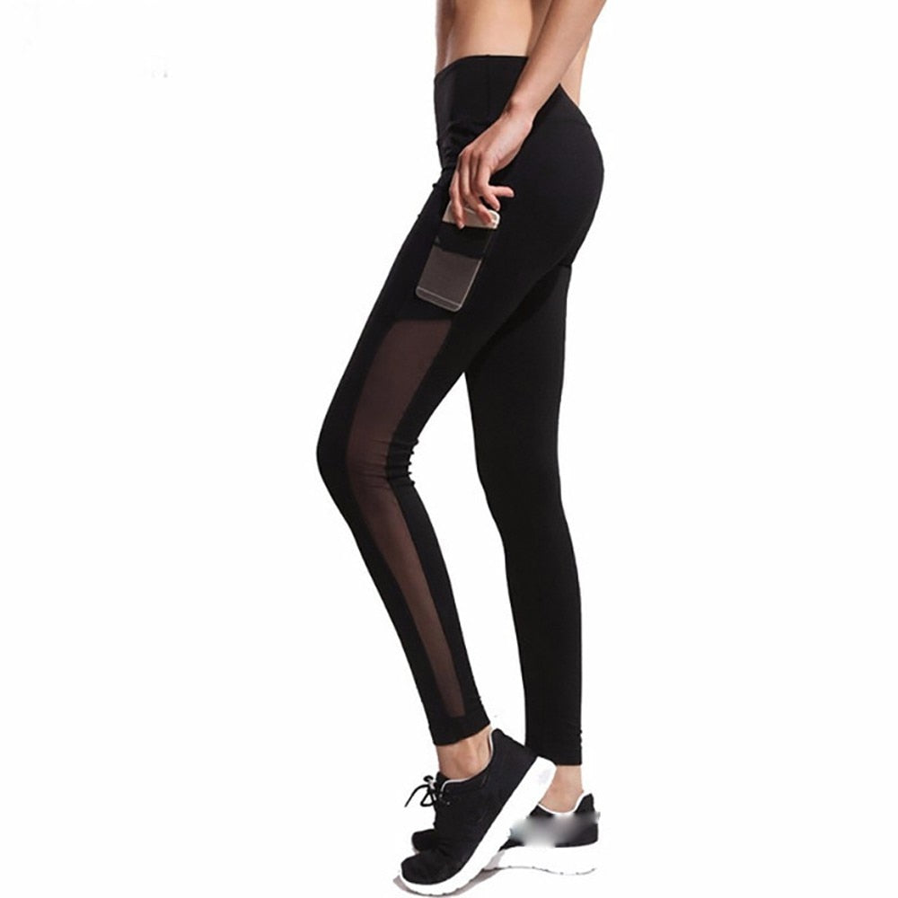 Women's Activewear: Sexy Pockets Mesh Stitching Sports Pants