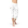 White Stripes Capri Leggings